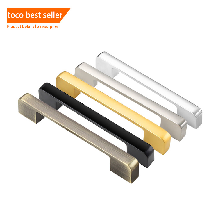 Toco Stainless Steel Hardware Push And Pull Plate Black Door Handles Luxury Hotel Bathroom Tubular Lever Door Handle