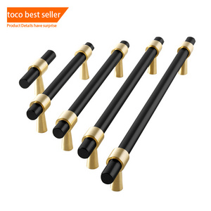 Toco Black Stainless Steel Door Knobs Cupboard Edge Pulls Handles Kitchen Cabinet Drawer Decorative Handles Stainless Steel