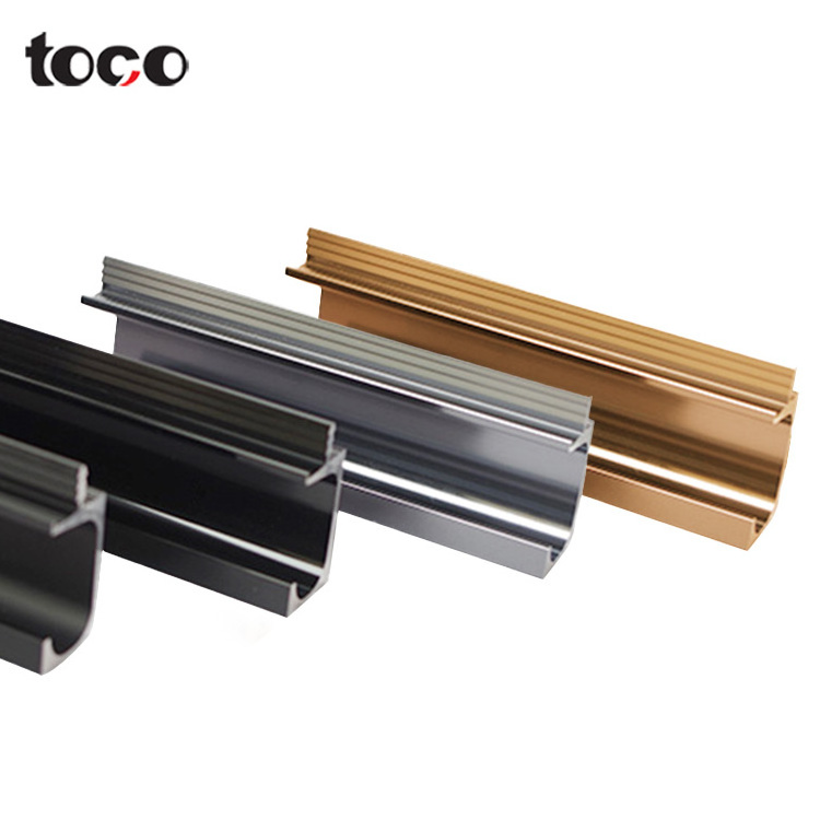 toco Aluminum Edge Wardrobe Binding Black Aluminium Kitchen For Cabinet Profile Knob Pull Sliding Door Types G Handle