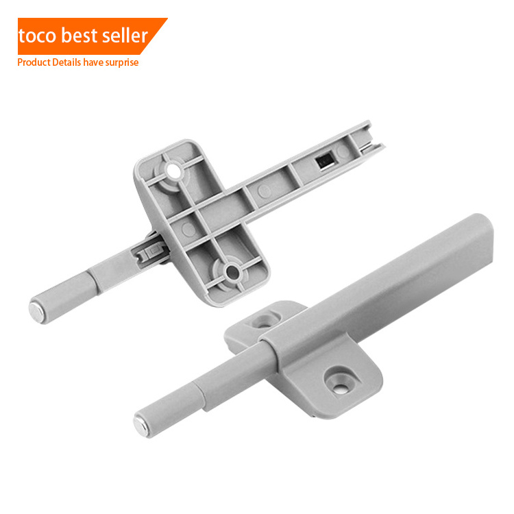 Toco Mini Iron Stainless Push Pull Button Open Latching Spring Bolt Lock 22mm Black Color For Cabinet Door Draw Close Latches