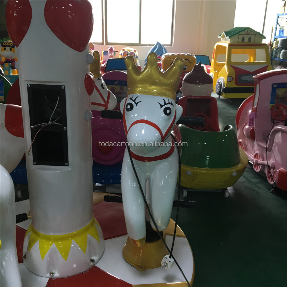 3 People Horse Carousel Kiddie Rides Amusement Rides kids musical carousel rides for sale