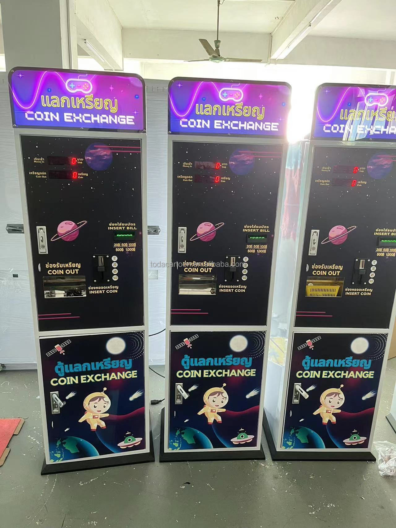 Toda thailand used toy claw machine arcade coin exchange machine token coin exchange machine