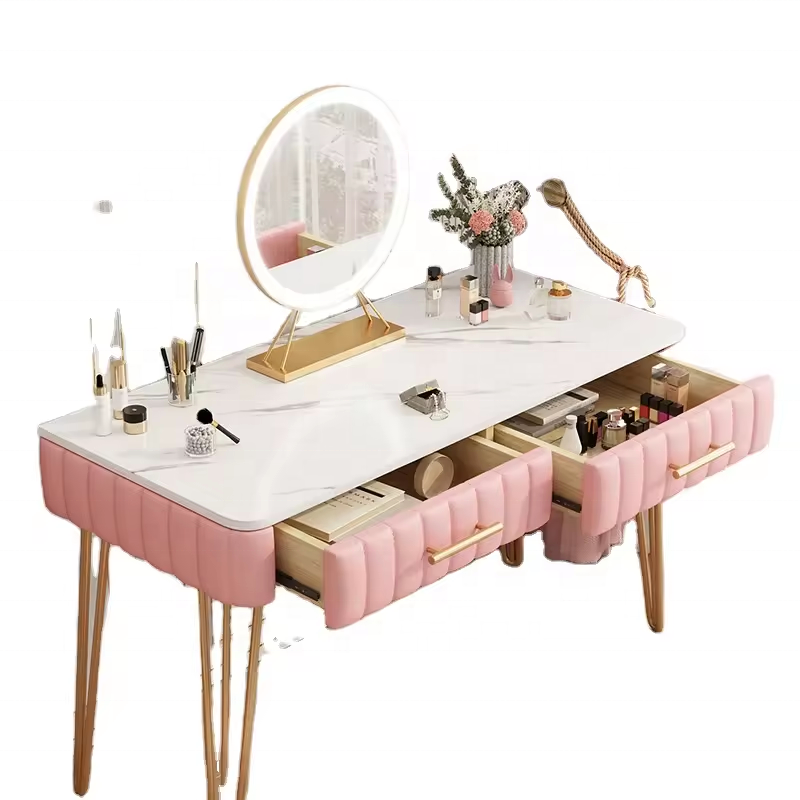 pink hairdressing table Hotel Used Bedroom Dressers Girls Dresser Drawer Pink Makeup Dresser With Mirror Bedroom Sets Furniture