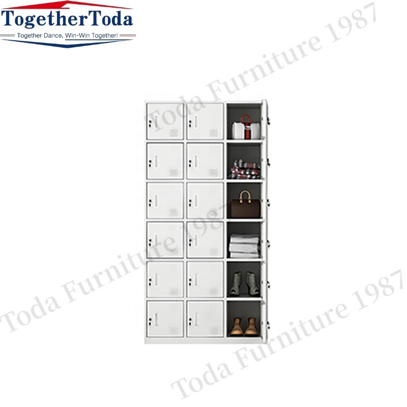 Bedroom Furniture 18 Door Student Lockers Storage Closet Metal Wardrobe Almirah Cabinet