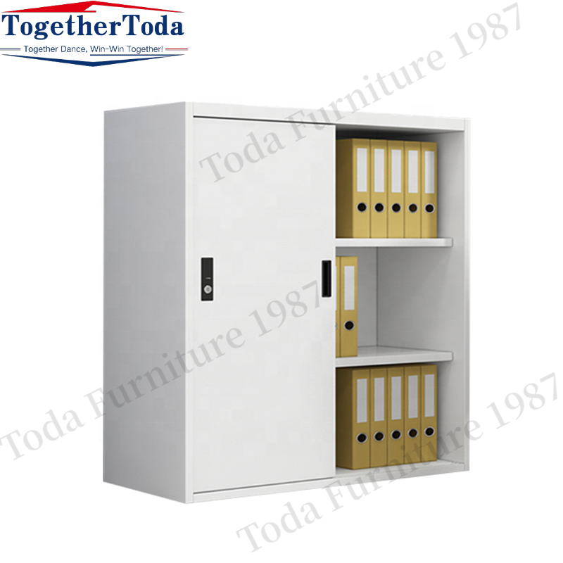 Sliding Door Office Metal Cabinet Short Steel Stationery Cupboards Small Office File Cabinet