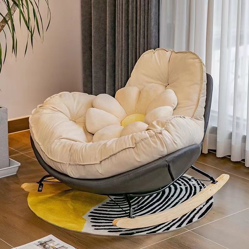 Lazy sofa rocking chair single eggshell chair living room bedroom cream style small sofa smashed leisure penguin chair