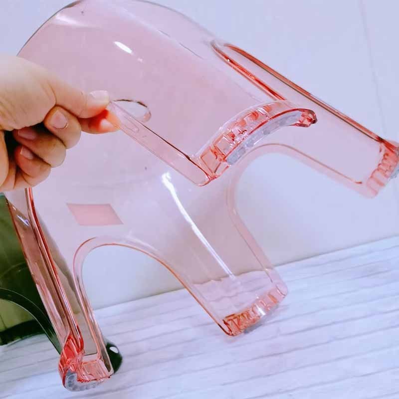 Transparent small stool for home simple living room foot stool changing shoe bench thickened acrylic plastic children's stool