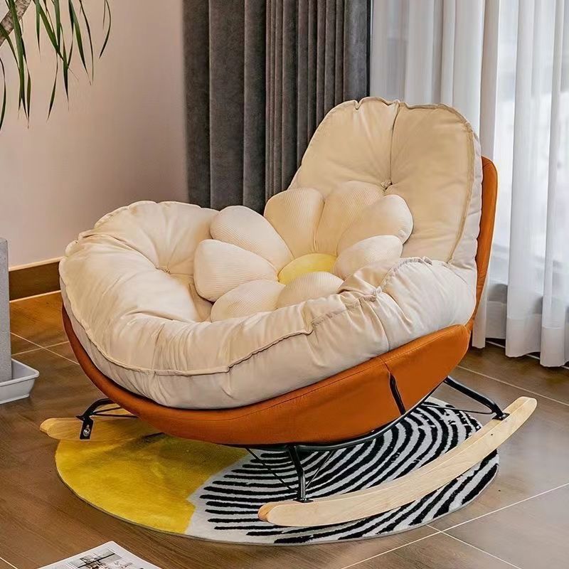 Lazy sofa rocking chair single eggshell chair living room bedroom cream style small sofa smashed leisure penguin chair