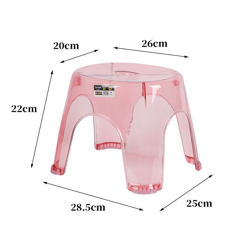 Transparent small stool for home simple living room foot stool changing shoe bench thickened acrylic plastic children's stool