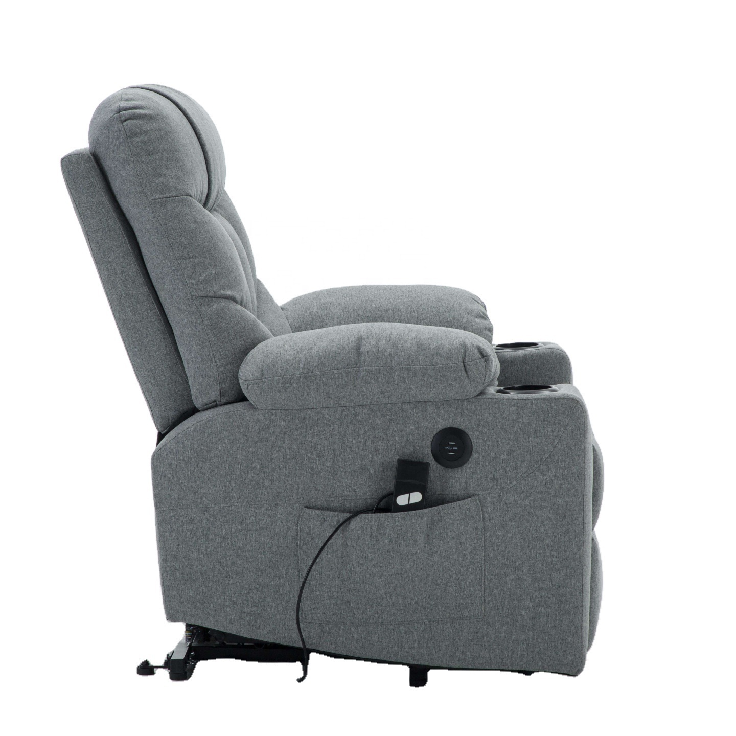 lazy sofa Suede Folding Recliner Indoor Adjustable Lazy Nap Sofa With Steel Tube Support