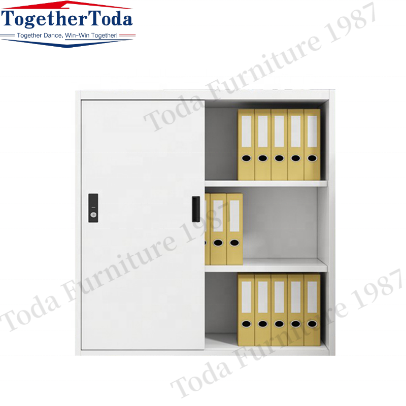 Sliding Door Office Metal Cabinet Short Steel Stationery Cupboards Small Office File Cabinet