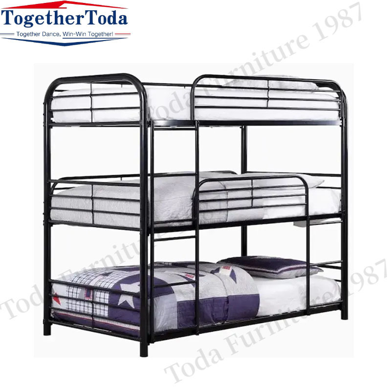 Single and double-layer iron beds in kindergarten student dormitories, dormitory apartment beds, children's three-layer iron bed