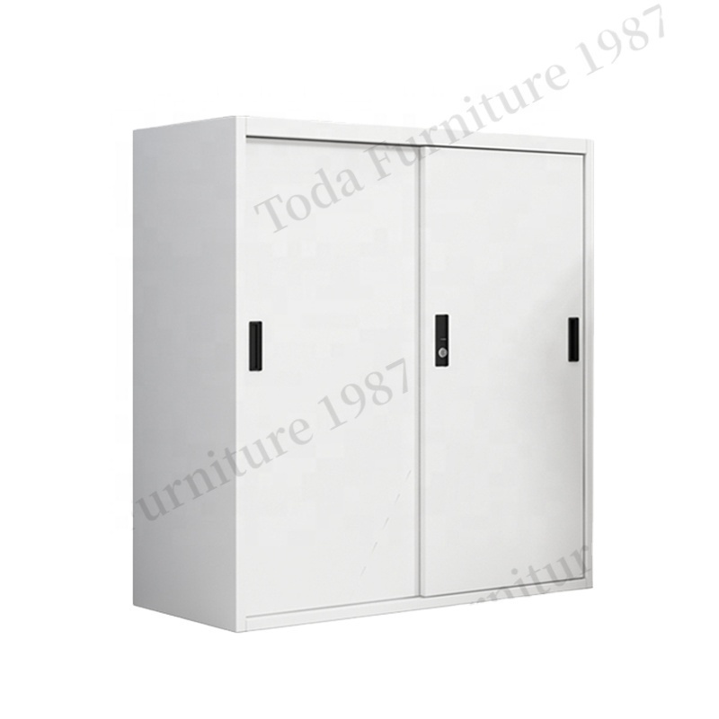 Sliding Door Office Metal Cabinet Short Steel Stationery Cupboards Small Office File Cabinet