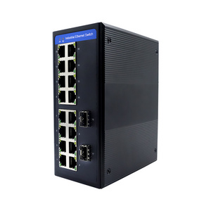 2*100/1000MBase-X SFP Ports and 16*10/100/1000Base-TX RJ45 Ports DIN Rail Wall mounting Industrial Ethernet Switch