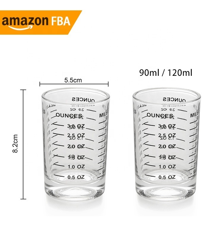 New Product Ideas 2024 Shot Glasses Measuring Cup Espresso Shot Glass Liquid Heavy Glass Wine Glass 90ml 120ml