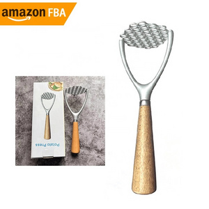 New 2024 Products Aluminium Alloy Potato Press Ricer Bean Masher with Wood Handle