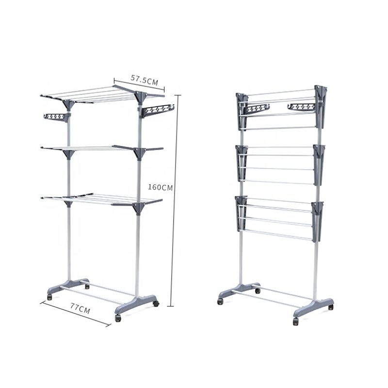 Cloth Hanger Drying Rack Stainless Steel for Shops Cloth 2024 New Arrivals Portable Folding Iron Clothing Rack Clothing Dryer