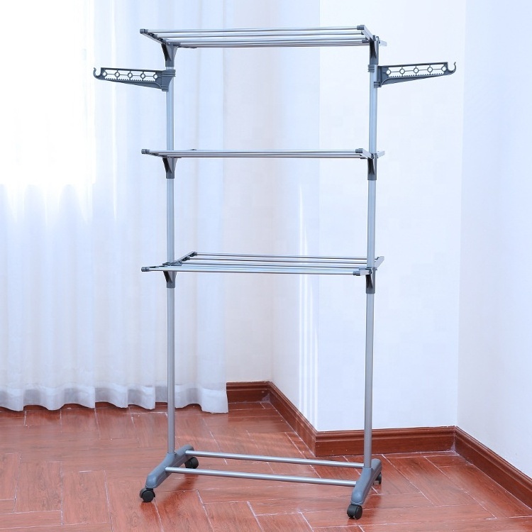 Cloth Hanger Drying Rack Stainless Steel for Shops Cloth 2024 New Arrivals Portable Folding Iron Clothing Rack Clothing Dryer