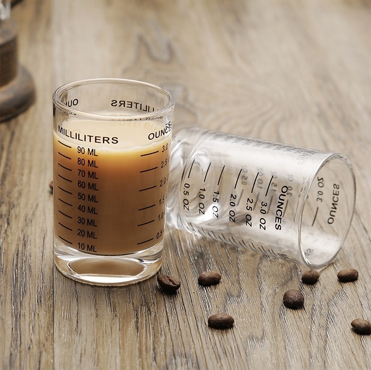 New Product Ideas 2024 Shot Glasses Measuring Cup Espresso Shot Glass Liquid Heavy Glass Wine Glass 90ml 120ml