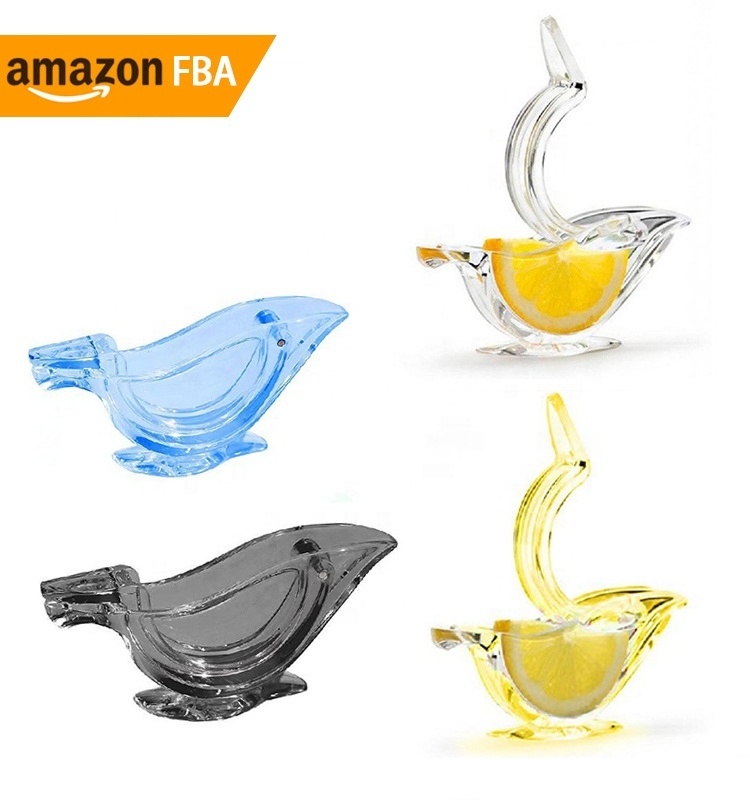 2024 New Arrivals Colorful Acrylic Juicer Portable Transparent Fruit Bird Shape Lemon Squeezer Hand Manual Juicer