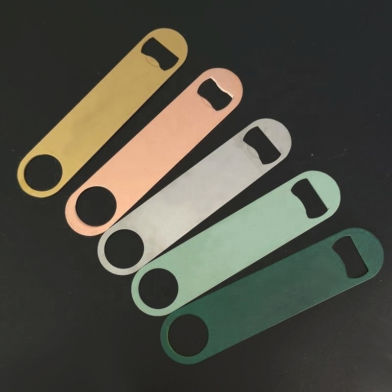 2024 New Products Popular Hand Grip Custom Logo Stainless Steel Blank Bar Blade Speed Opener Metal Flat Beer Bottle Opener