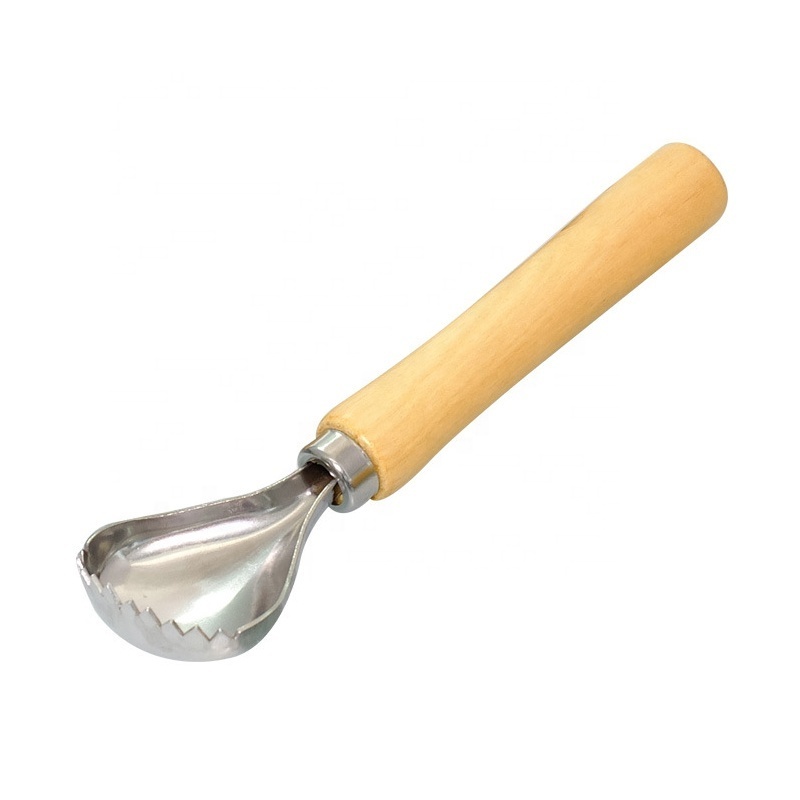 New Product Ideas 2024 Stainless Steel Coconut Scraper with Wooden Handle