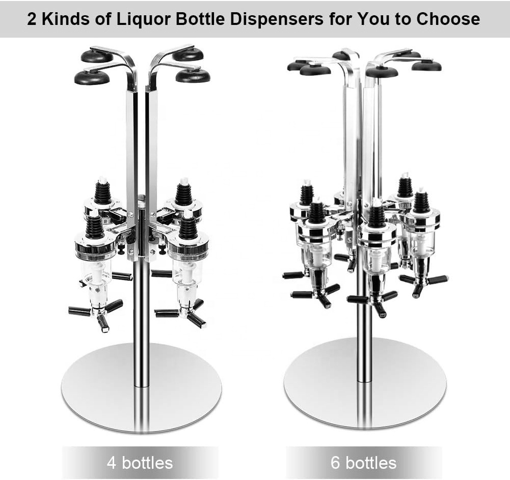 4 bottles Liquor Dispenser 6 bottles Bar Butler Wall Mounted Liquor Bottle Holder Beer Cocktail Soda Shot Dispenser Wine Holder