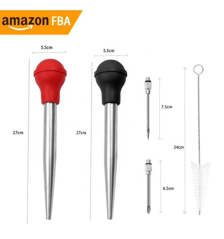 New 2024 Products Stainless Steel Meat Injector Set Marinade Injector,Turkey Baster Set