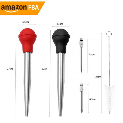 New 2024 Products Stainless Steel Meat Injector Set Marinade Injector,Turkey Baster Set