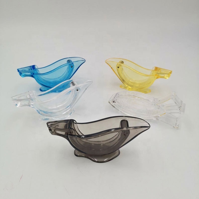 2024 New Arrivals Colorful Acrylic Juicer Portable Transparent Fruit Bird Shape Lemon Squeezer Hand Manual Juicer