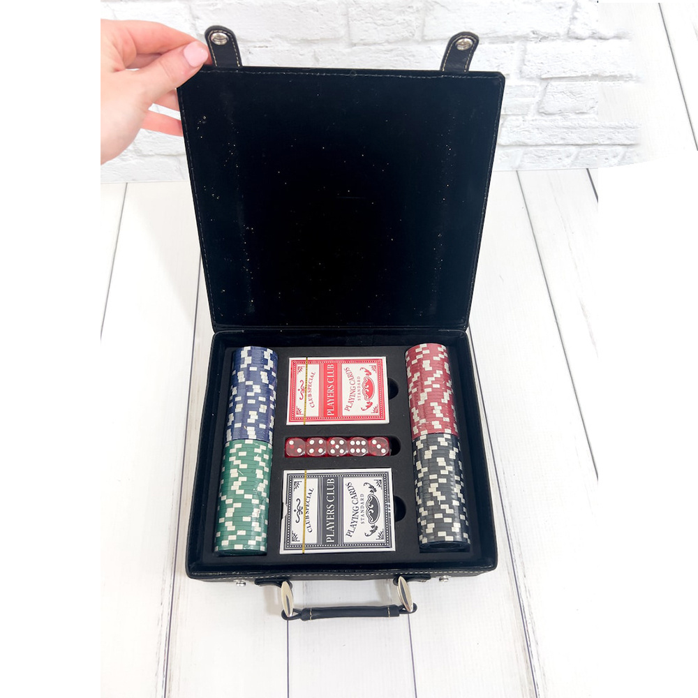 Personalized Poker Set Poker Set with Case Gift for Dad Husband