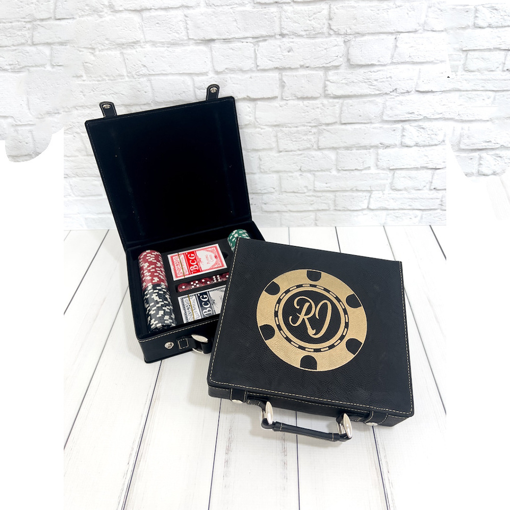 Personalized Poker Set Poker Set with Case Gift for Dad Husband