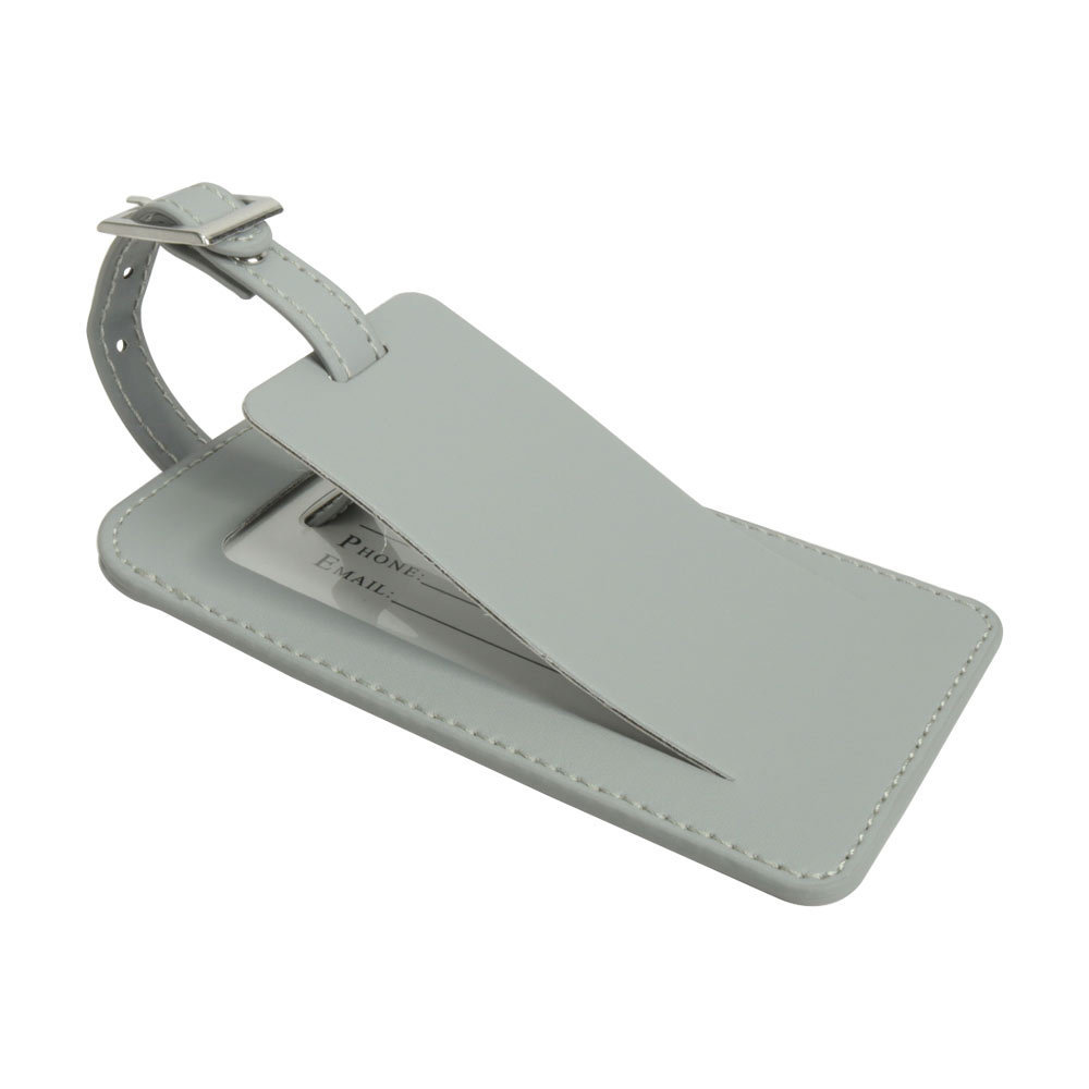 Fast shipping stock promotion pu leather luggage tag