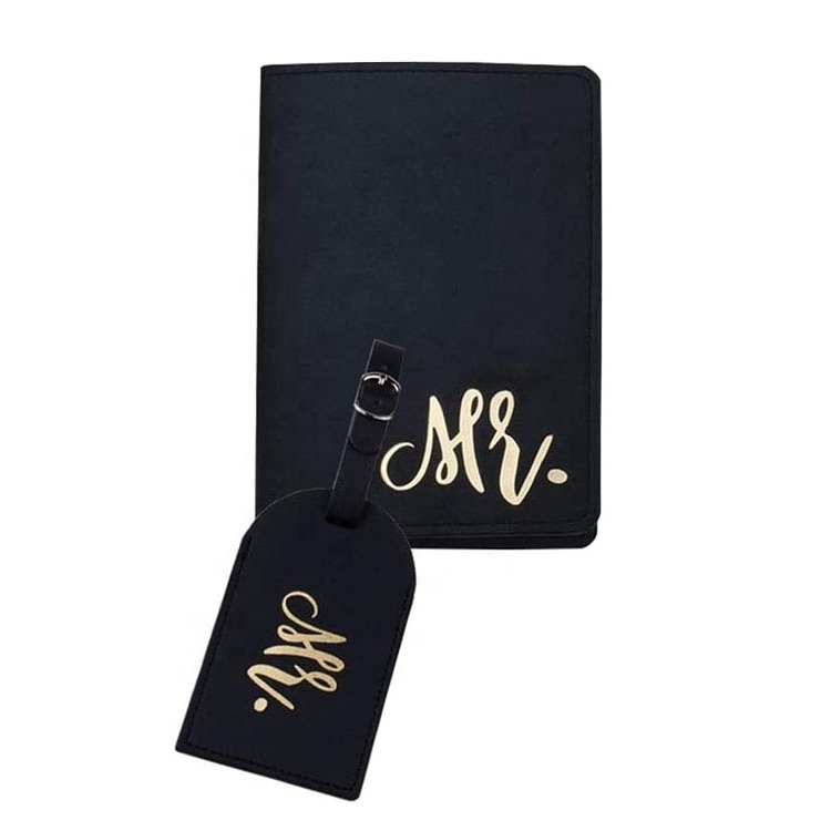 personalized  card and passport travel wallet Mr and Mrs passport wallet leather passport cover and luggage tag