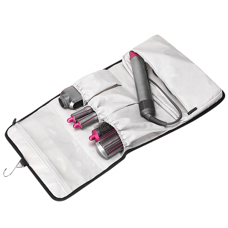 Foldable Travel Hair Dryer Curling Iron Tool Organizer Bag Roll Up Makeup Toiletry Bag With Hanging Hook Storage Bag For Dyson