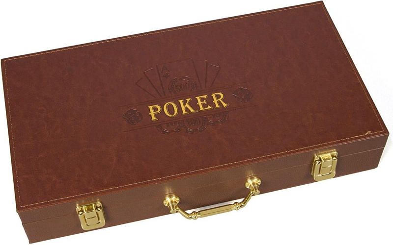 300PCS Poker Chips with Leather Case 11.5 Gram Chips Poker chip sets with Luxury leather Case