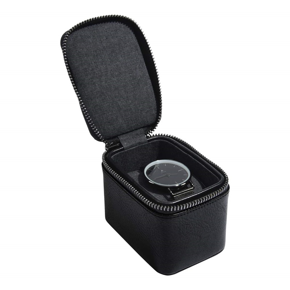 Premium 1-Slot Watch Roll Protective Travel Case Zipper Organizer box