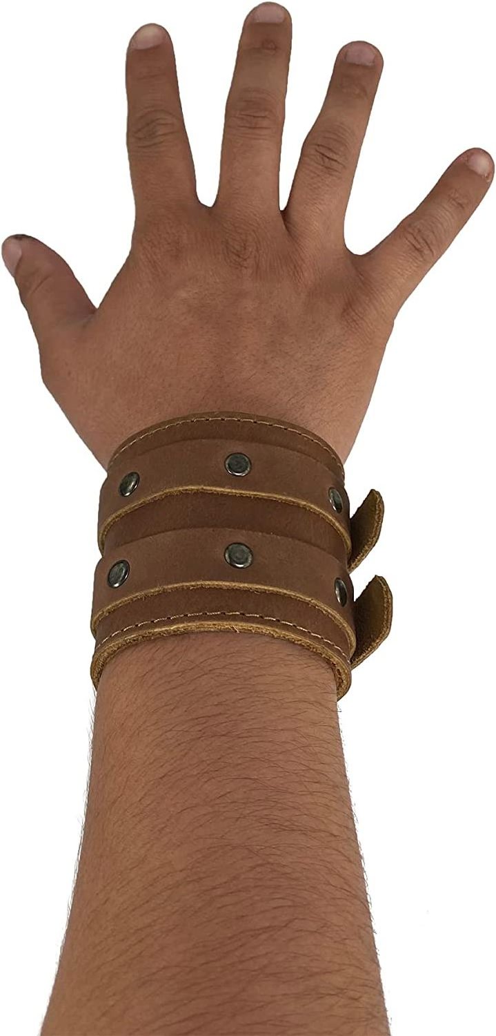 Stylish Wrist Wallet Cuff Handmade Leather Crafts from Full Grain Leather Wristband with Secret Pouch