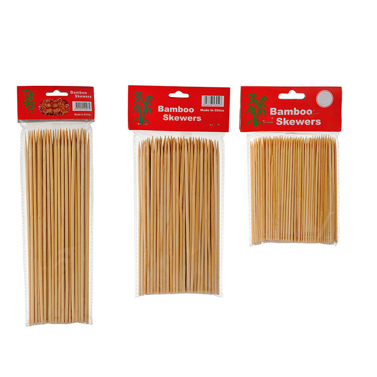 Disposable Bamboo Wooden Kebab Skewers Bamboo Sticks for BBQ Use Customized logo