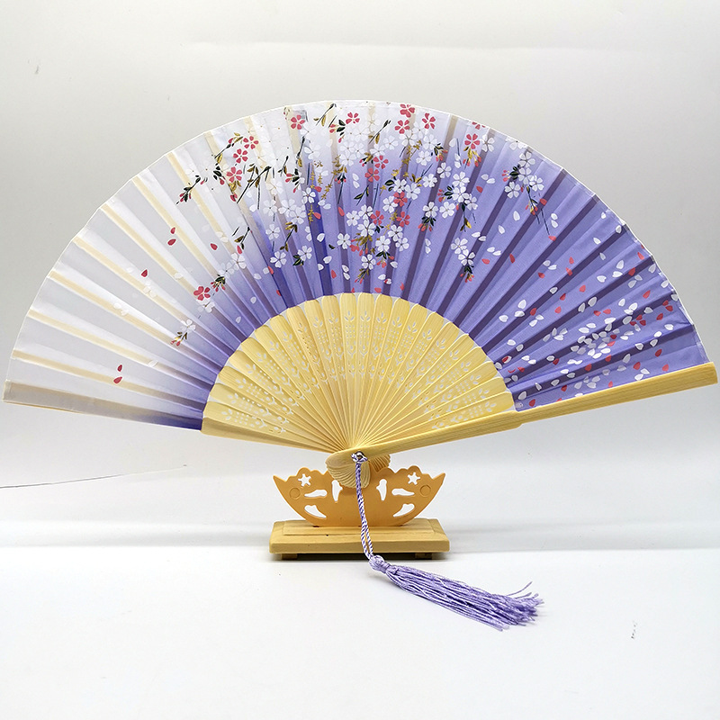 High Quality Silk Wooden Hand Fans Personalized Customized Printing Decoration Bamboo Hand Fans Hand Bamboo Fans for Gift