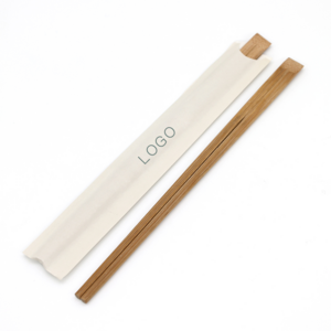 Bulk Chinese Custom Logo 23Cm Long Tensoge Bamboo Chopstick With Individual Wrapped Package