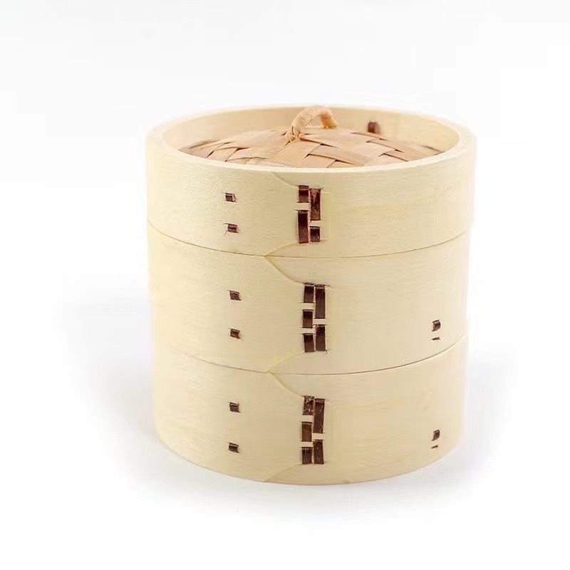 Factory Price Wholesale 10 Inch Mini Bamboo Steamer Rack Basket Set Food Dumpling Steamer Favors