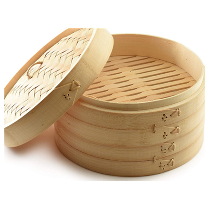 Factory Price Wholesale 10 Inch Mini Bamboo Steamer Rack Basket Set Food Dumpling Steamer Favors