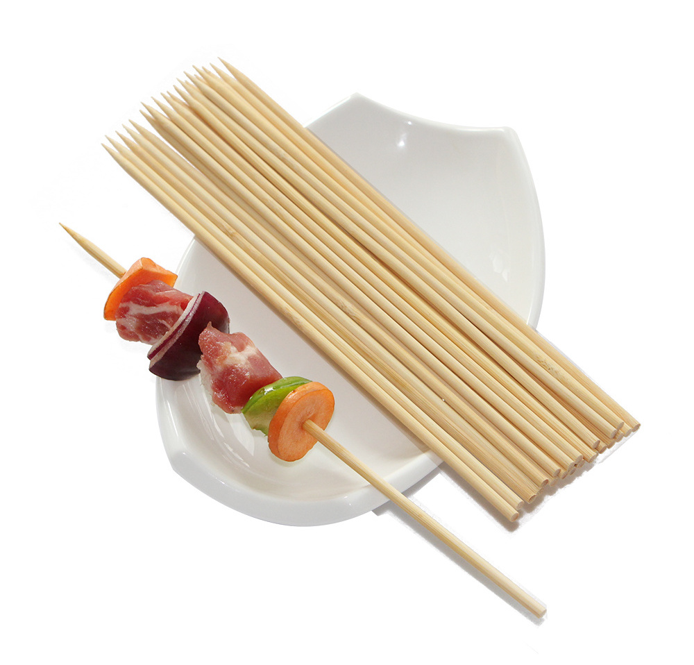 Disposable Personalized Food Barbecue grilling skewers bamboo round stick high quality natural round bamboo skewers/bamboo stick