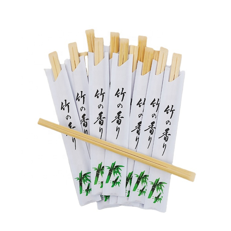 Bulk Chinese Custom Logo 23Cm Long Tensoge Bamboo Chopstick With Individual Wrapped Package