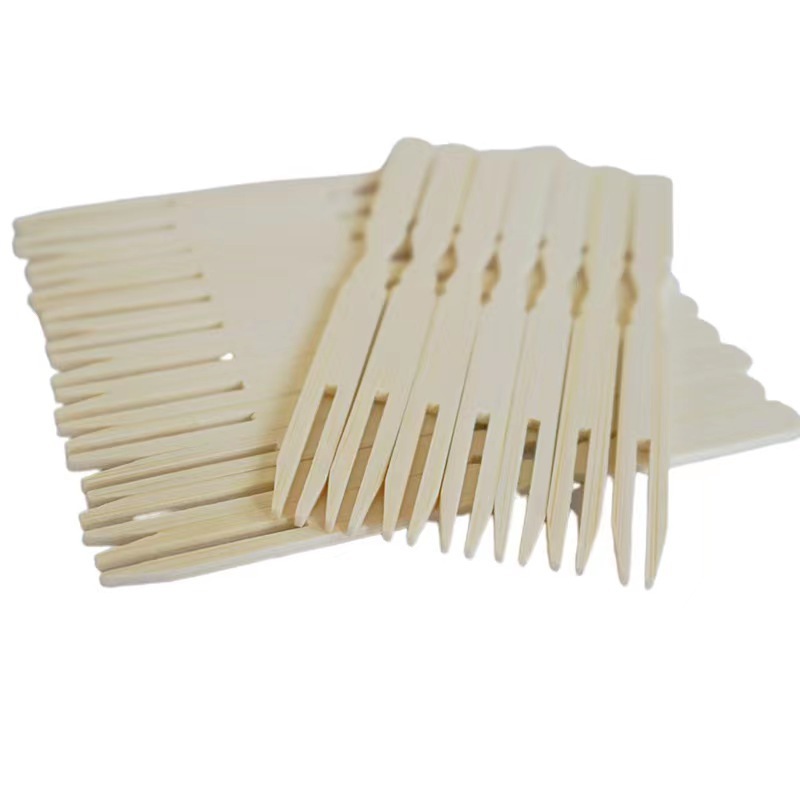 Mini Bamboo Cake Dessert Picks Small Fruit Pick Fork Eco Friendly Biodegradable Household Party Dining Forks Decor Tableware