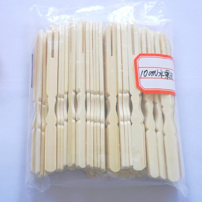 Mini Bamboo Cake Dessert Picks Small Fruit Pick Fork Eco Friendly Biodegradable Household Party Dining Forks Decor Tableware