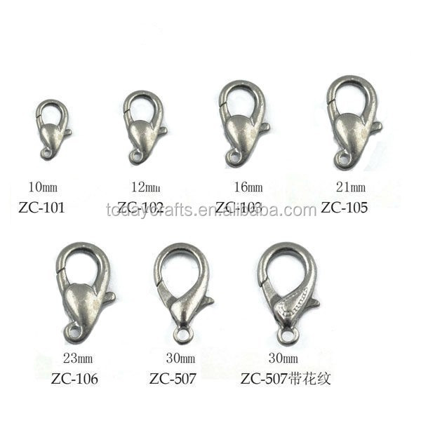 2015 Wholesale bulk top quality bronze chain and key ring lobster claw clasp