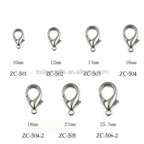 2015 Wholesale bulk top quality bronze chain and key ring lobster claw clasp