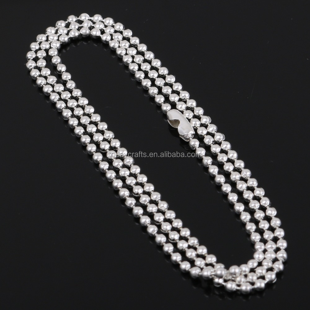 Wholesale High Quality Custom metal Ball Chain Bead Golden Silver with Connector Cheap Ball Chain necklace